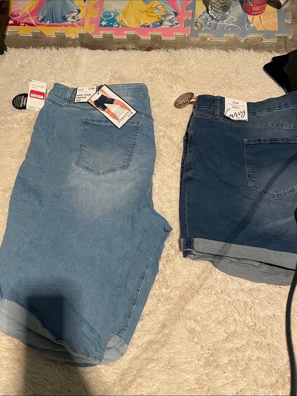 High-Rise Bermuda Jeans - Light Blue - Unbranded